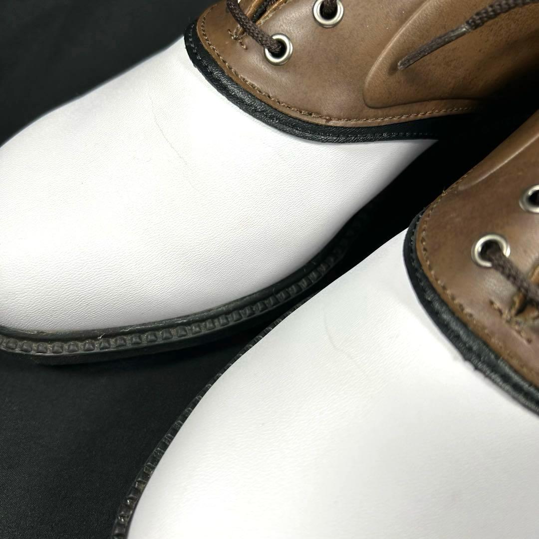 【新品級】 フットジョイ　ゴルフシューズ レザー 白茶 US9