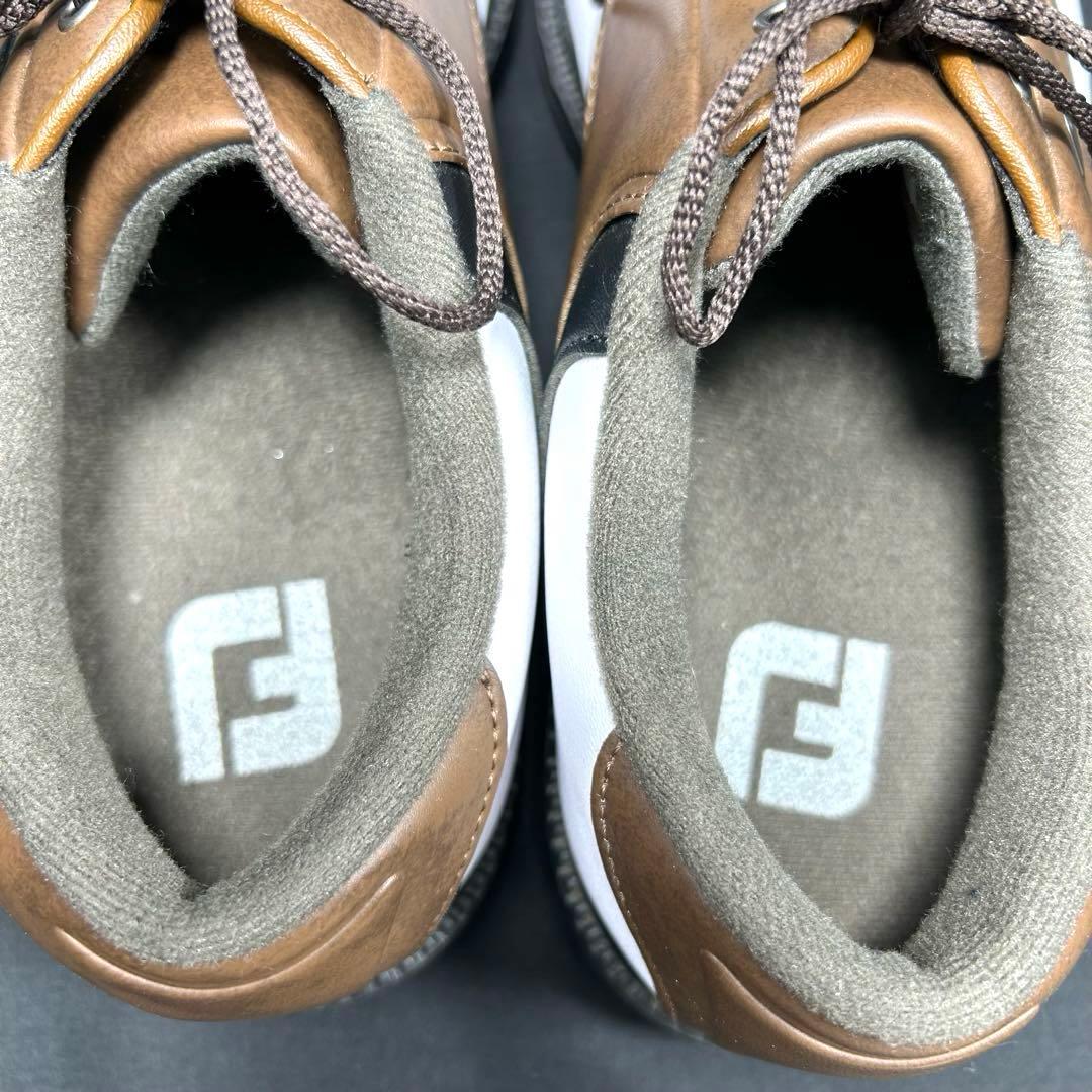 【新品級】 フットジョイ　ゴルフシューズ レザー 白茶 US9