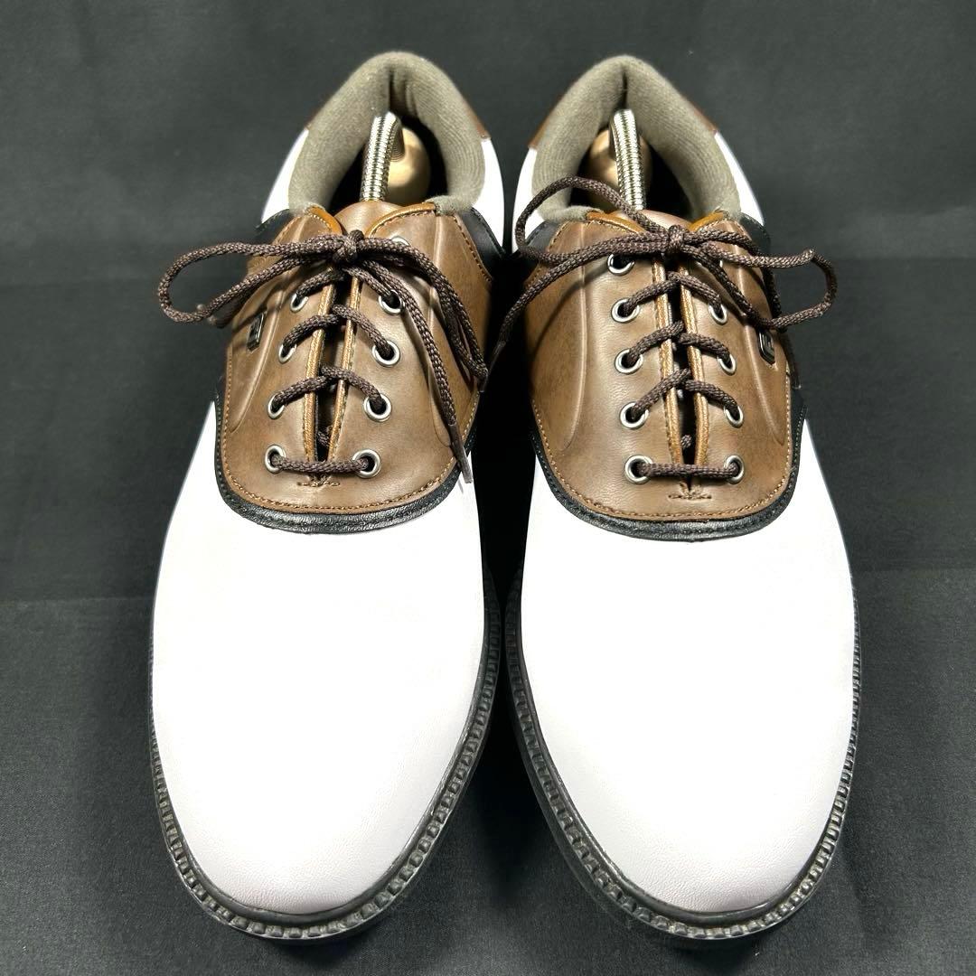 【新品級】 フットジョイ　ゴルフシューズ レザー 白茶 US9