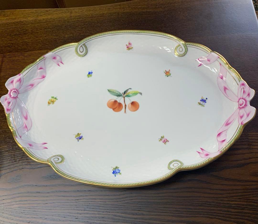 再お値下げ☆未使用☆ヘレンド フルーツエスキース パーティトレイ大皿(箱付き)