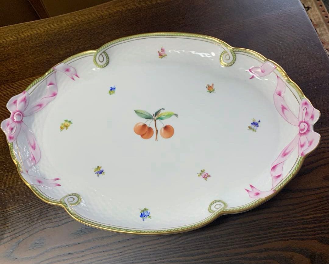 再お値下げ☆未使用☆ヘレンド フルーツエスキース パーティトレイ大皿(箱付き)