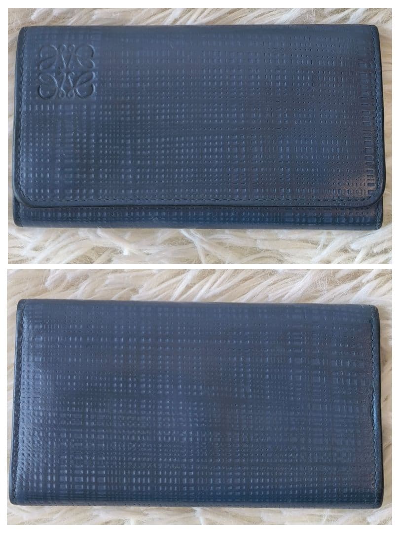 【美品】LOEWE ロエベ 6連 キーケース アナグラム リネン ネイビー