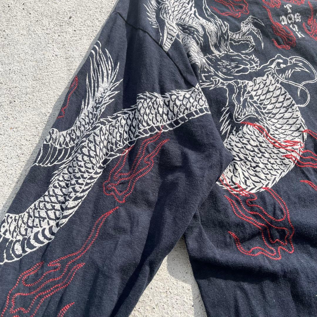 DOG TOWN ドックタウン 黒龍 長袖　ロンT パッチワークシャツ　XL