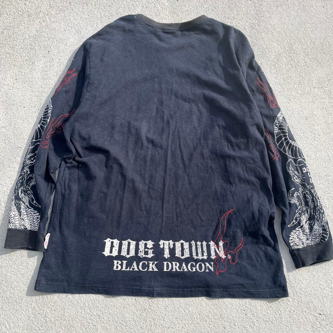 DOG TOWN ドックタウン 黒龍 長袖　ロンT パッチワークシャツ　XL