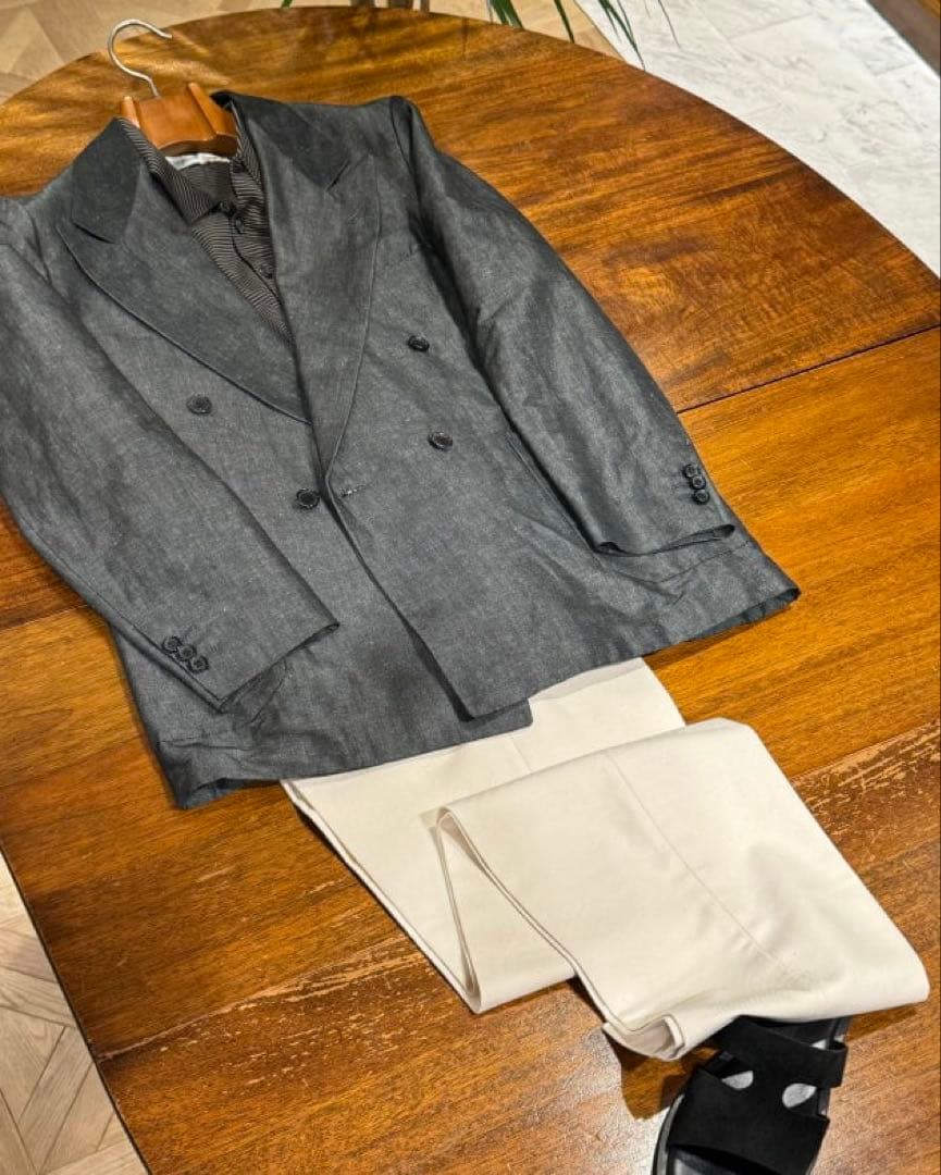 la favola ダブルジャケット 003 ダークグレー