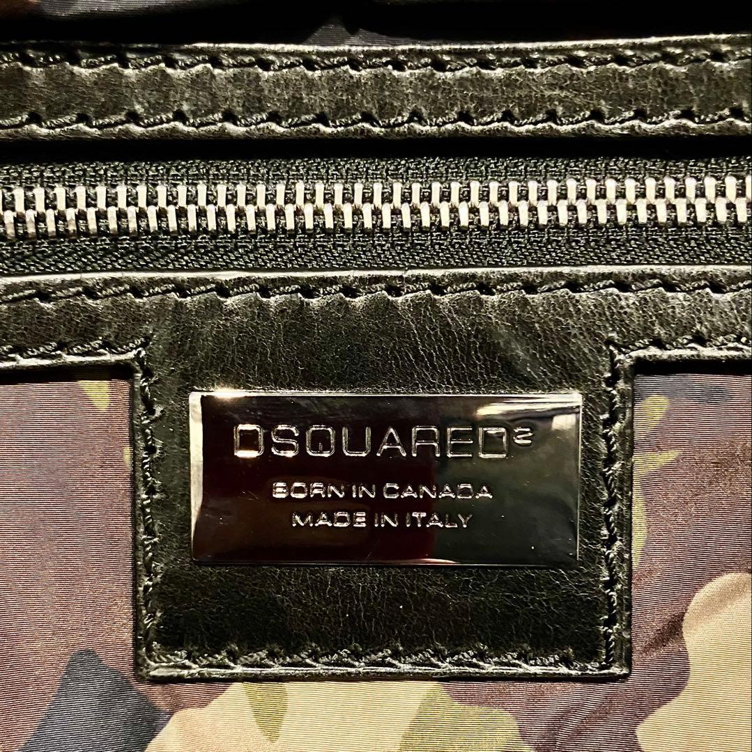 ディースクエアード DSQUARED2 黒×迷彩 レザー バッグ ユニセックス