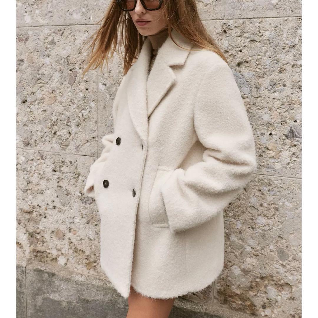 ブークレダブルブレストミディ丈コート　ZARA コート　s