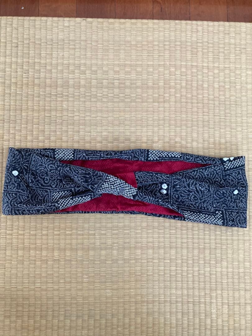 着物リメイク　絞り道行からの、スヌード付き、チュニック