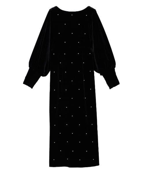 Ameri♡ BACK OPEN PEARL VELOUR DRESS