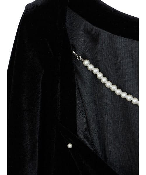 Ameri♡ BACK OPEN PEARL VELOUR DRESS