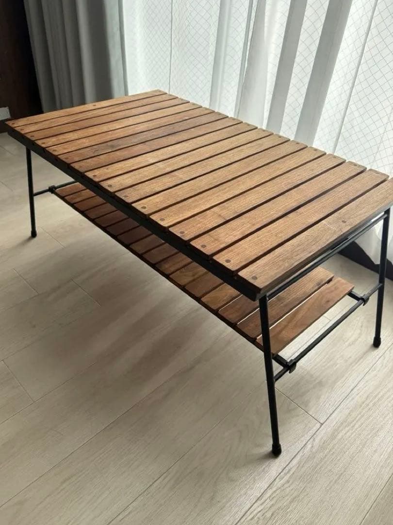 ウォルナットアイアンテーブル　オーダーメイド品