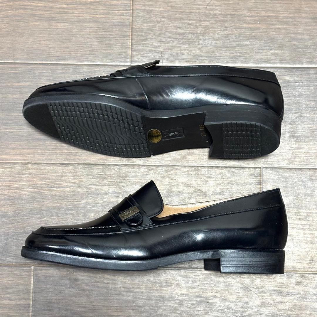 【未使用品】イヴ・サンローラン ブラックレザーローファー 25㎝