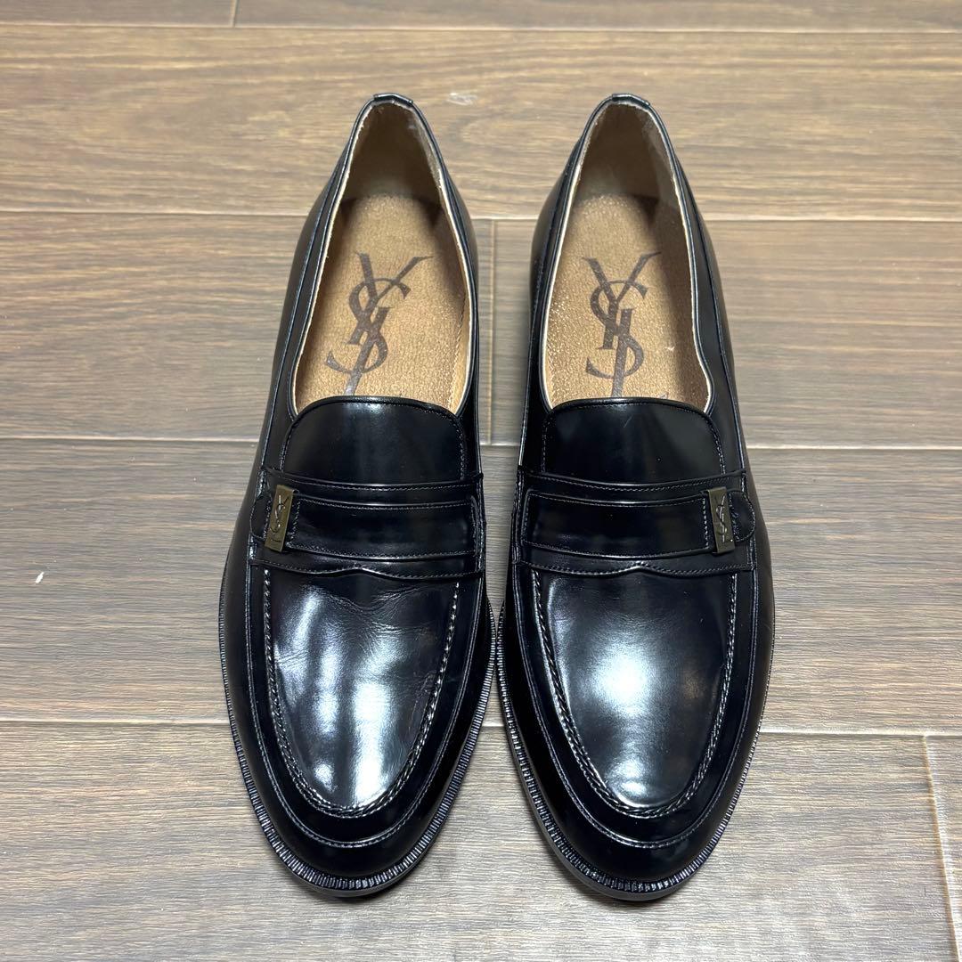 【未使用品】イヴ・サンローラン ブラックレザーローファー 25㎝