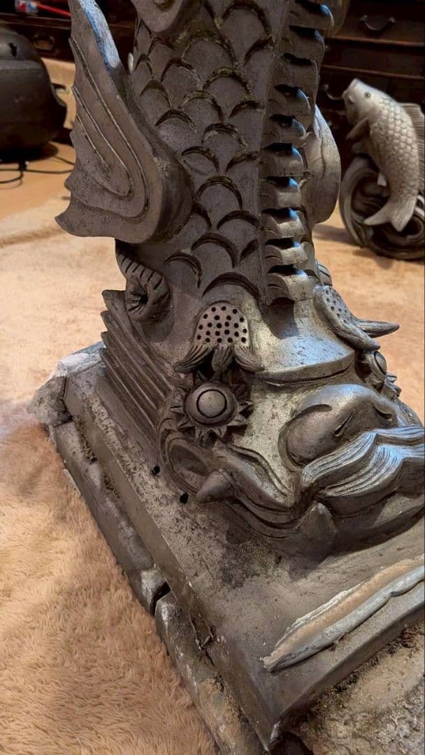 P*t様 鬼瓦 棟飾り 飾り瓦 ２対セット 魔除け 置物