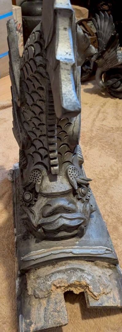 P*t様 鬼瓦 棟飾り 飾り瓦 ２対セット 魔除け 置物