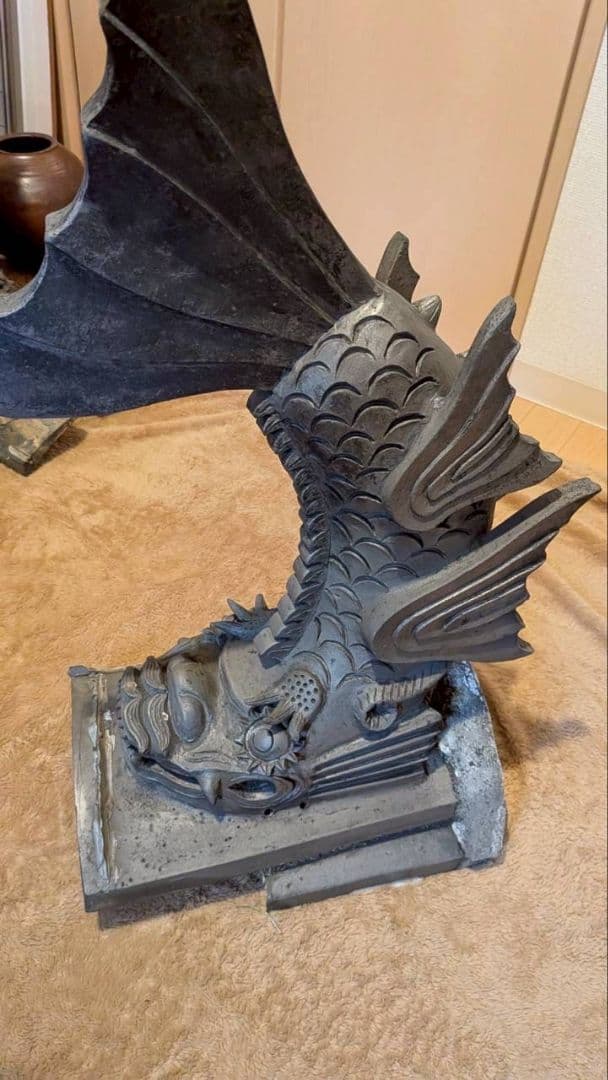 P*t様 鬼瓦 棟飾り 飾り瓦 ２対セット 魔除け 置物