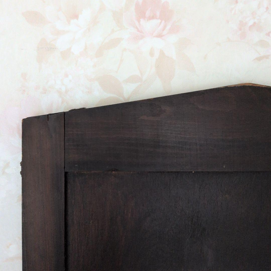 アンティークイギリス不規則形状の木製ミラー