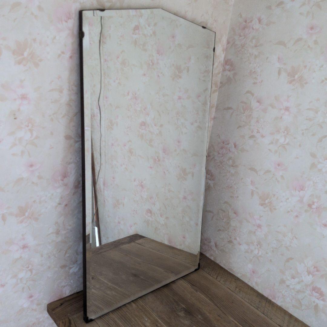 アンティークイギリス不規則形状の木製ミラー