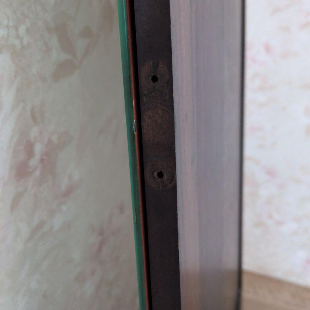 アンティークイギリス不規則形状の木製ミラー