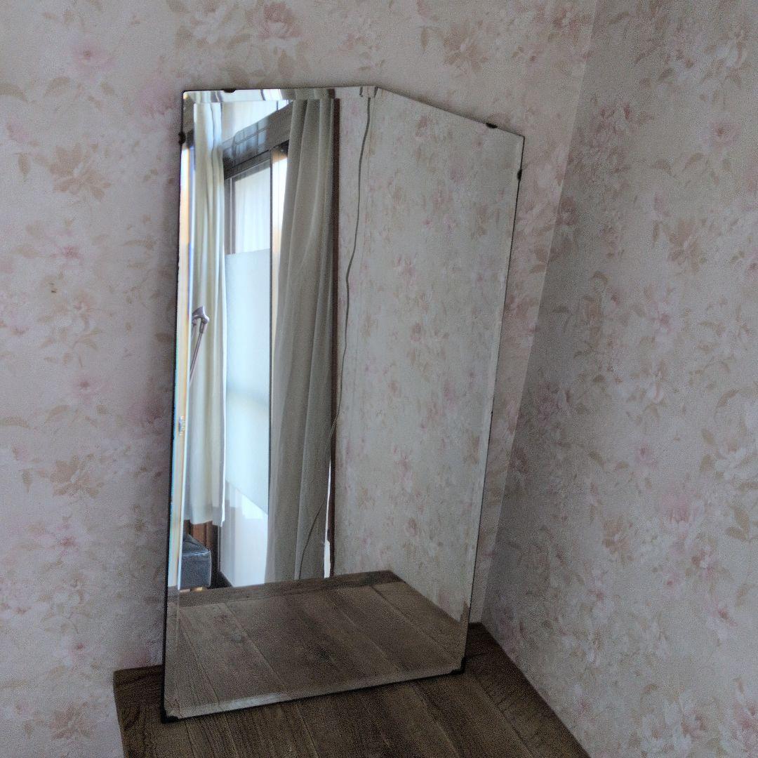 アンティークイギリス不規則形状の木製ミラー