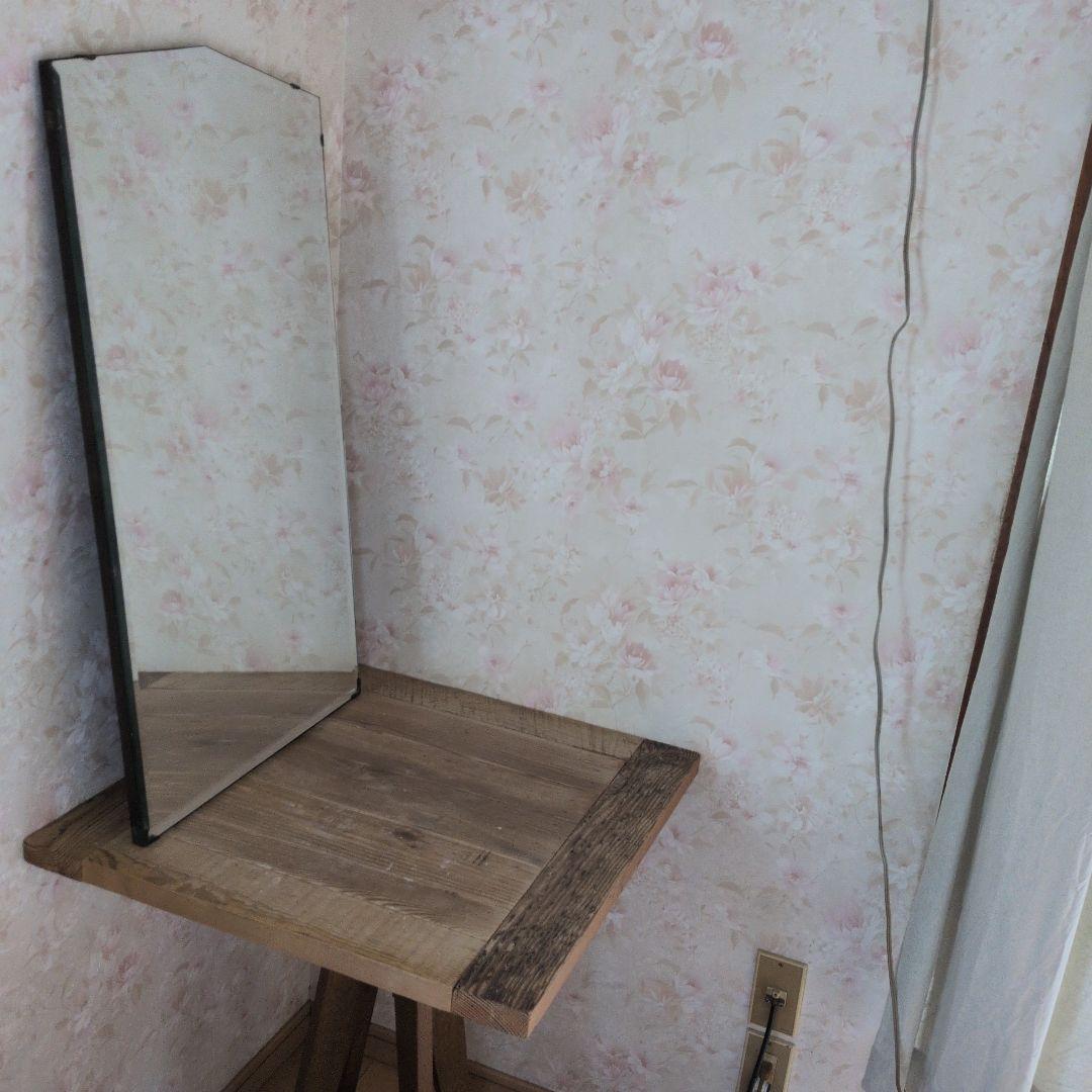 アンティークイギリス不規則形状の木製ミラー