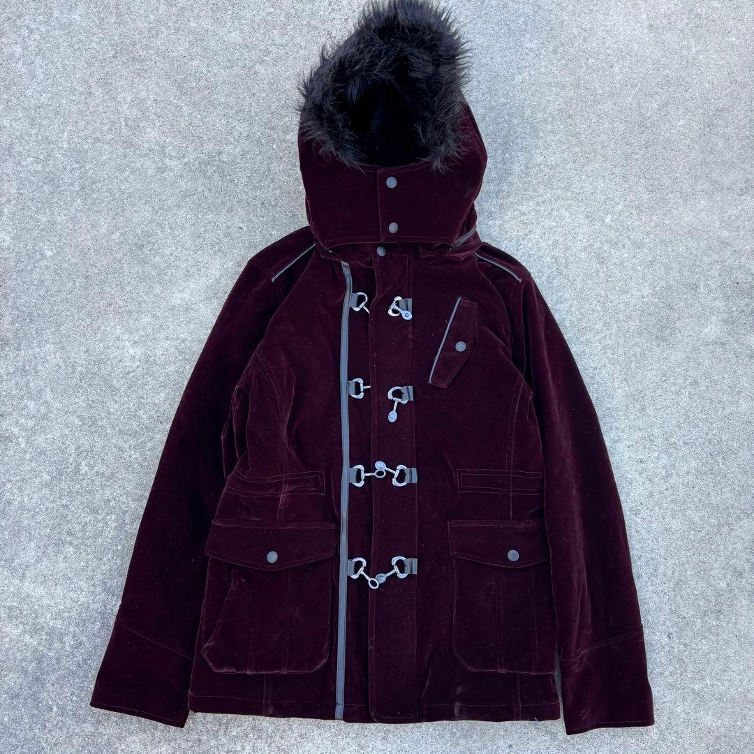 semantic design ベロア ファーダッフル ボルドー お兄系