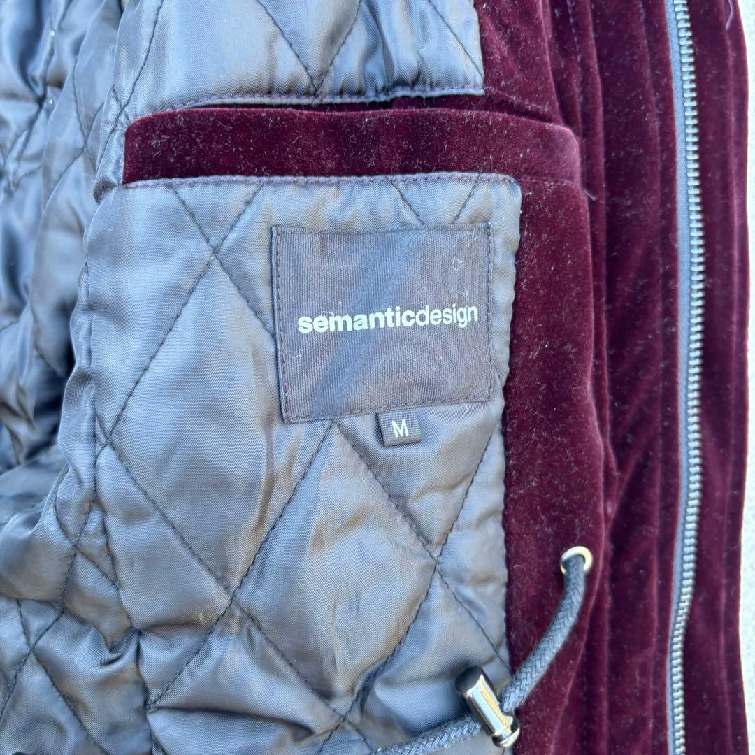 semantic design ベロア ファーダッフル ボルドー お兄系