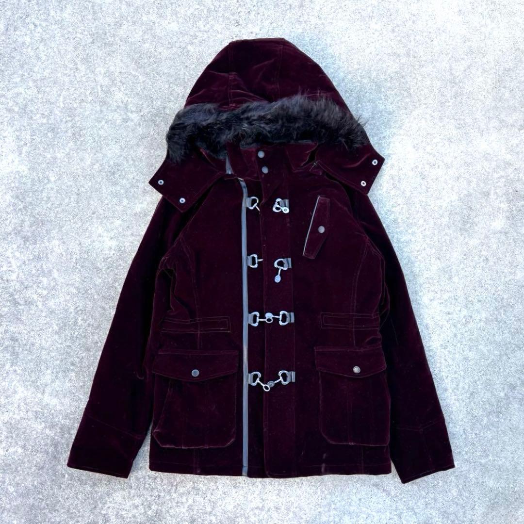 semantic design ベロア ファーダッフル ボルドー お兄系