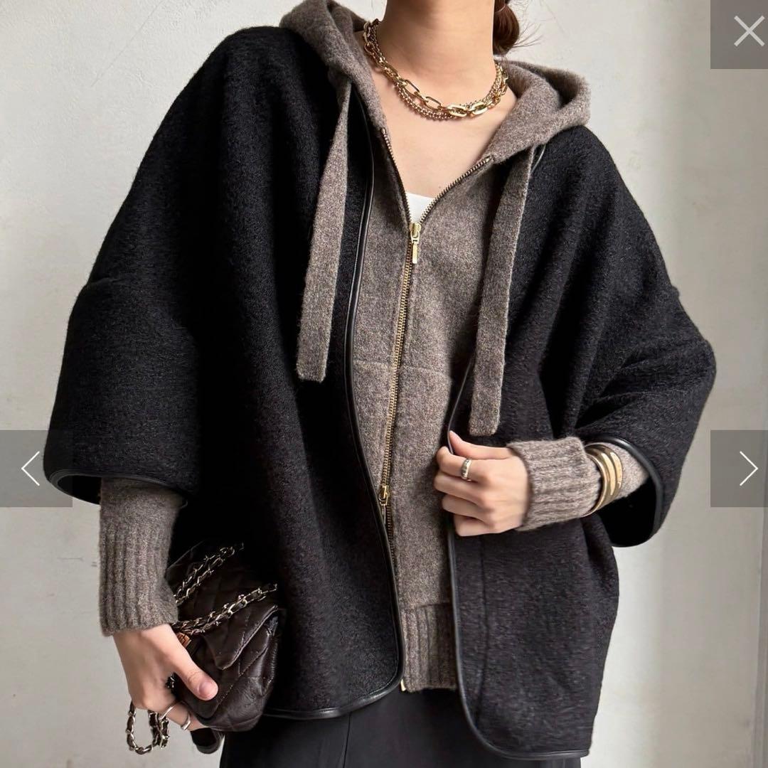 新品　Dou Dou ウーレットポンチョ風アウター