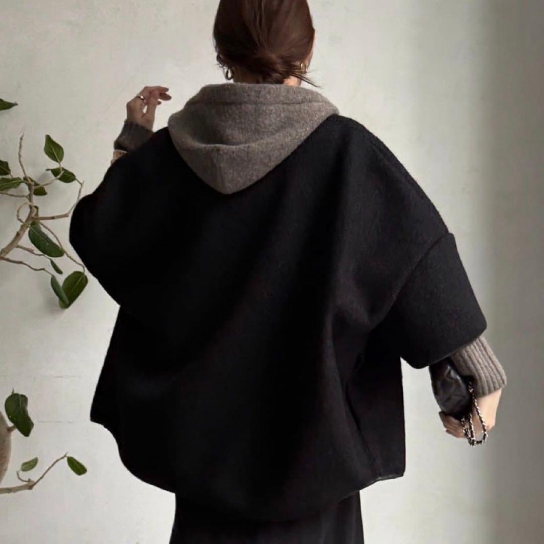 新品　Dou Dou ウーレットポンチョ風アウター