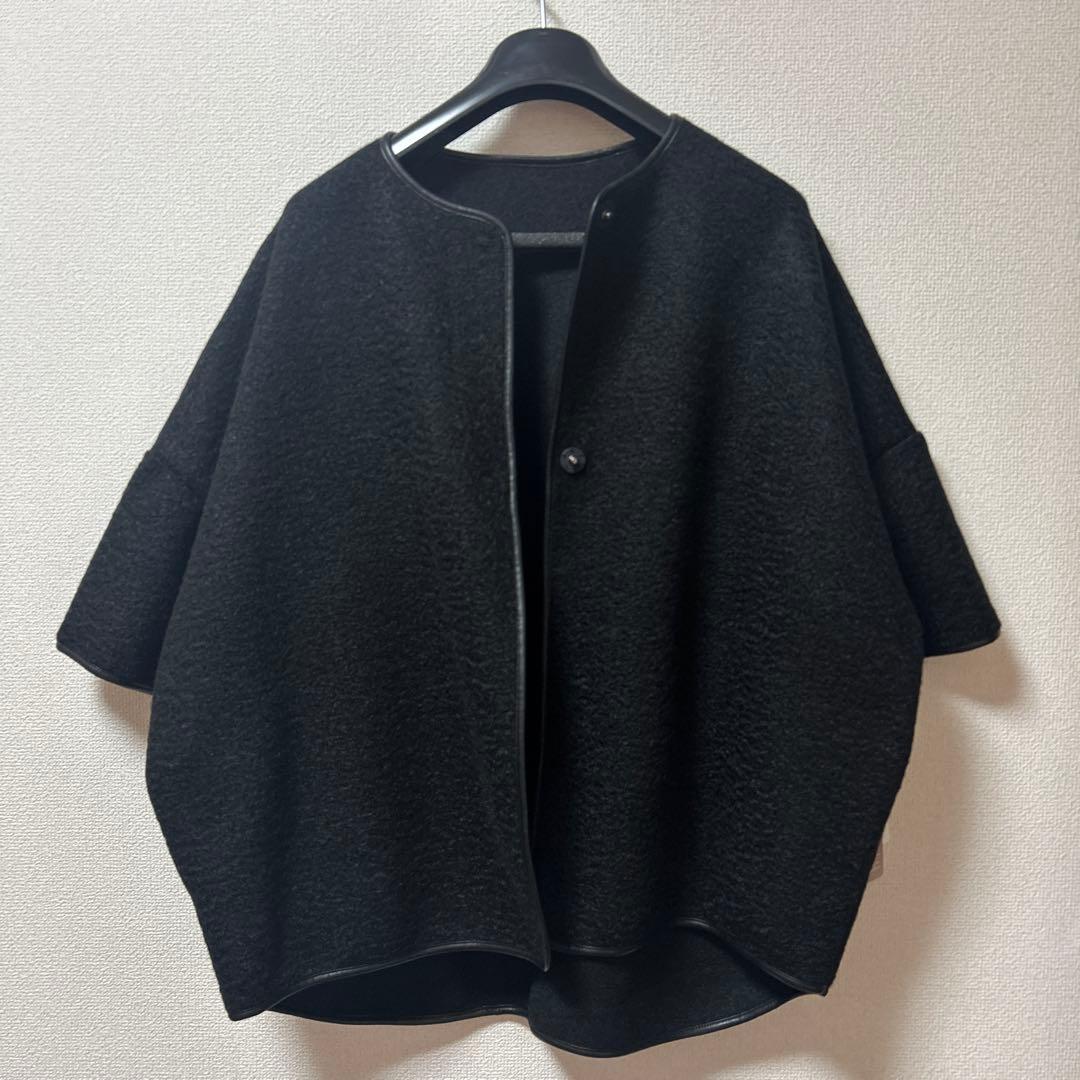 新品　Dou Dou ウーレットポンチョ風アウター