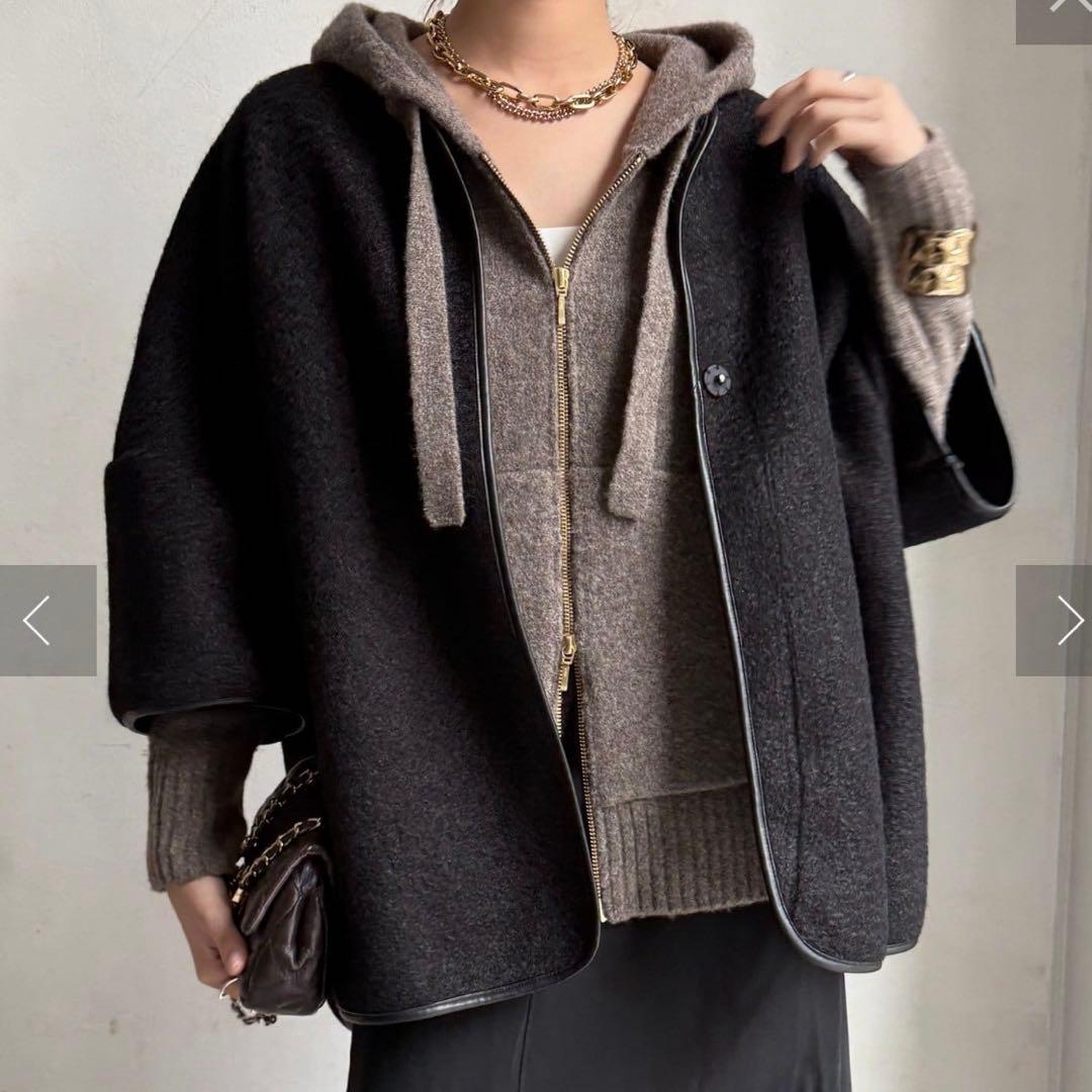 新品　Dou Dou ウーレットポンチョ風アウター