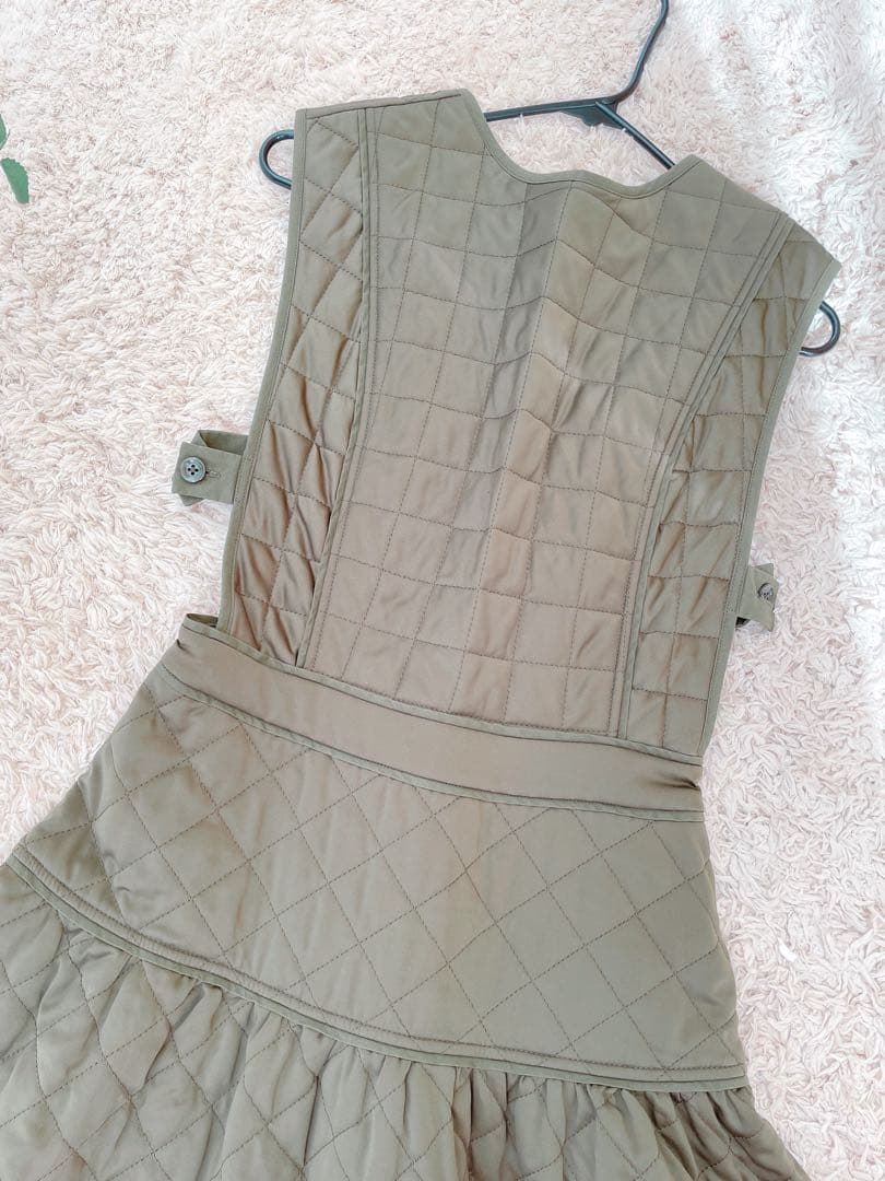 【レア✨】ファーファー　キルティングワンピース　編み上げ　リボン
