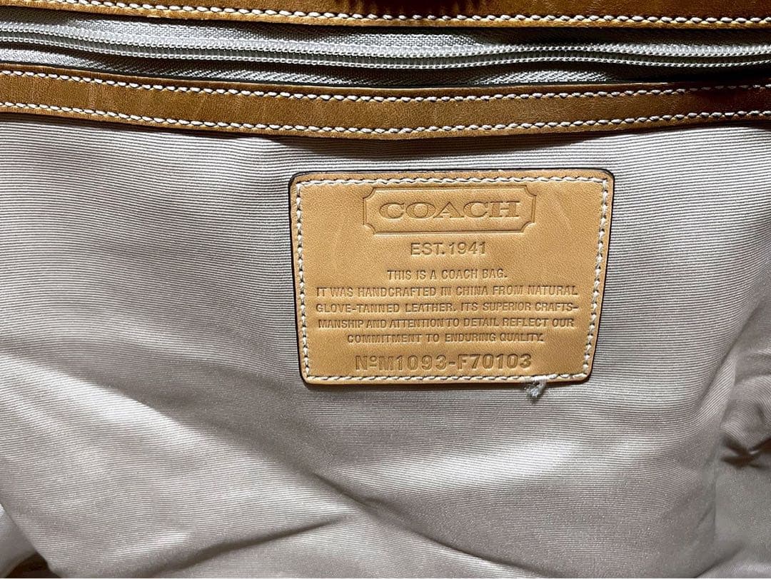 Coach コーチ オールレザーショルダー トートバッグ　旅行カバン