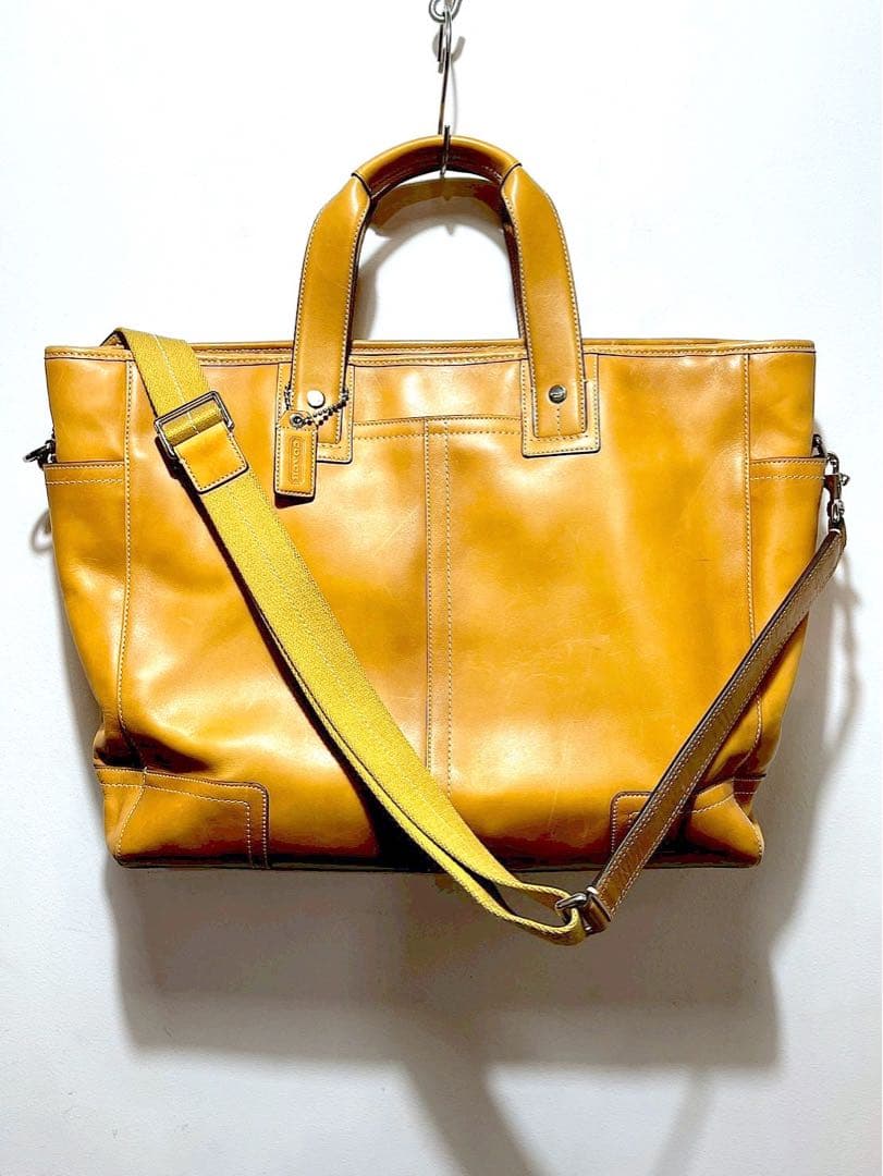 Coach コーチ オールレザーショルダー トートバッグ　旅行カバン