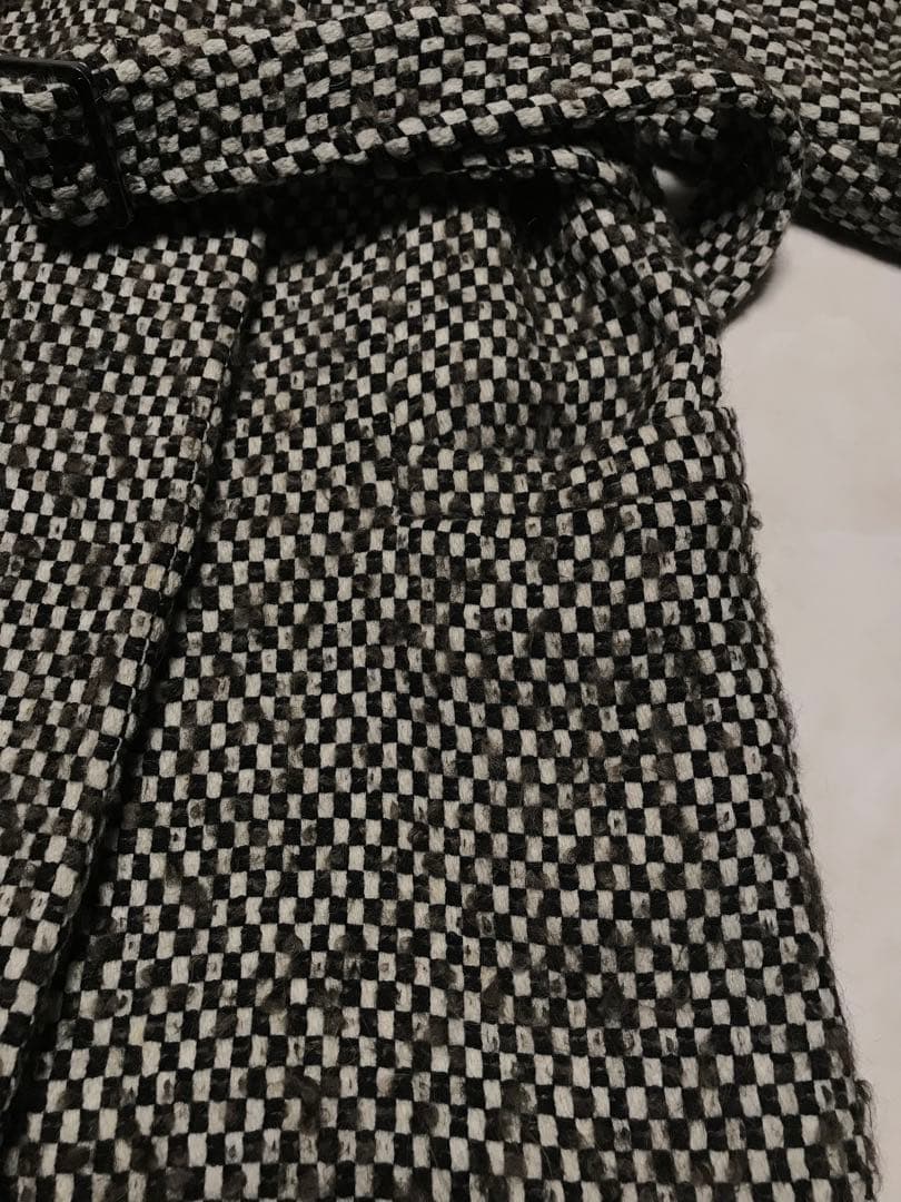 ARMANI COLLEZIONI イタリア製一松柄ファー付きコート 40