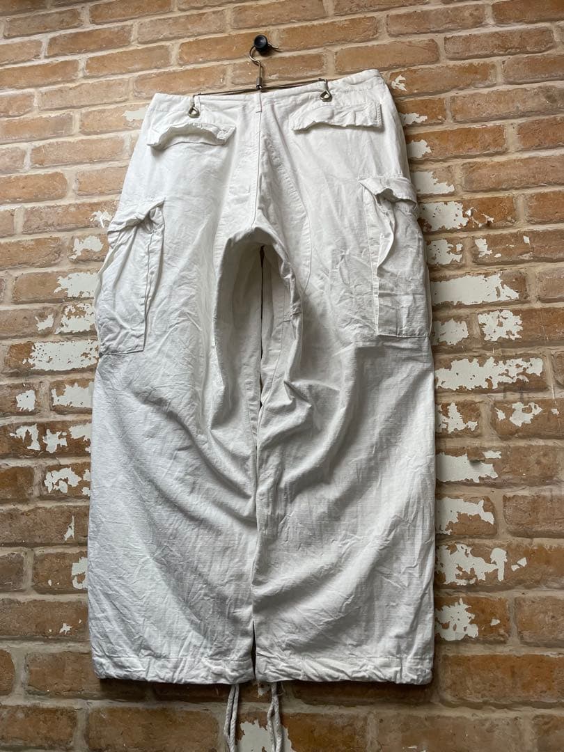 カーゴパンツ スノーカモ　ミリタリーパンツ　リップストップ　白　軍パン　古着