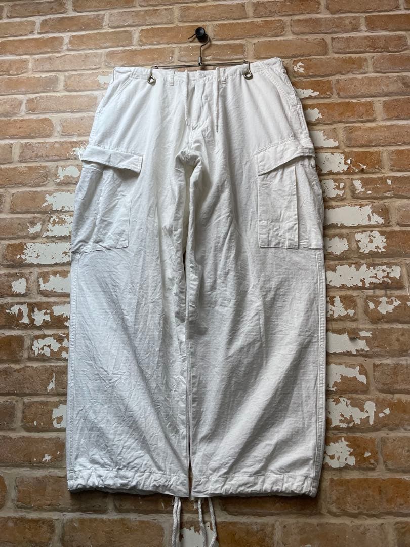 カーゴパンツ スノーカモ　ミリタリーパンツ　リップストップ　白　軍パン　古着