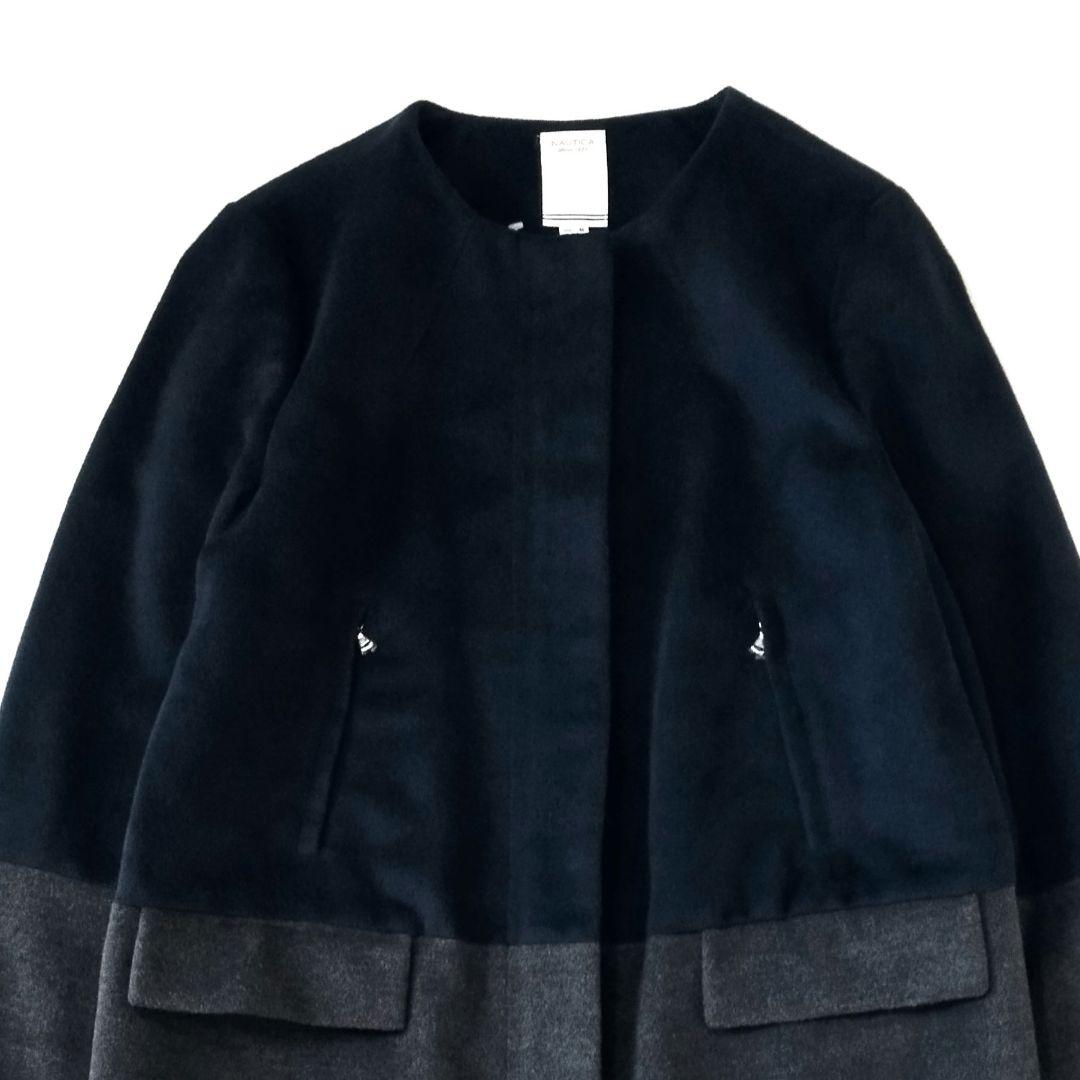 未使用タグ付き✨️NAUTICA✨️羊毛混 ノーカラーコート