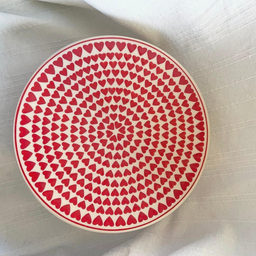 ポーリッシュポタリー　ハート柄　ケーキスタンド