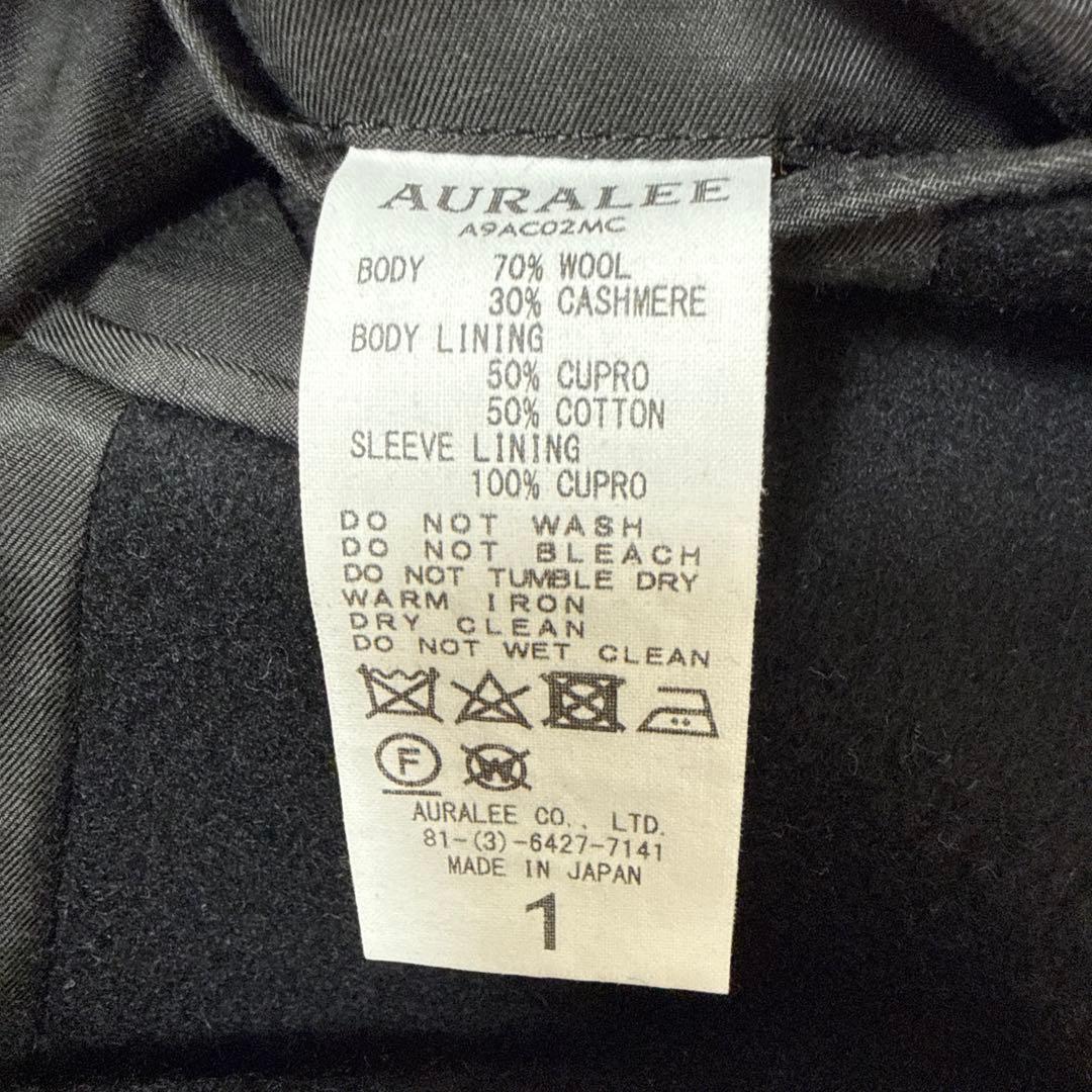 オーラリー カシミヤ ウール チェスターコート ブラック　19aw サイズ1