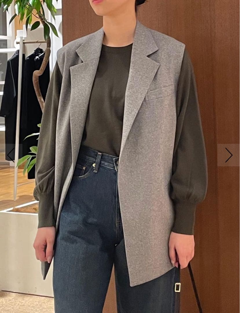 定価99000円　TOMORROWLAND .B ウールフラノ テーラードジレ