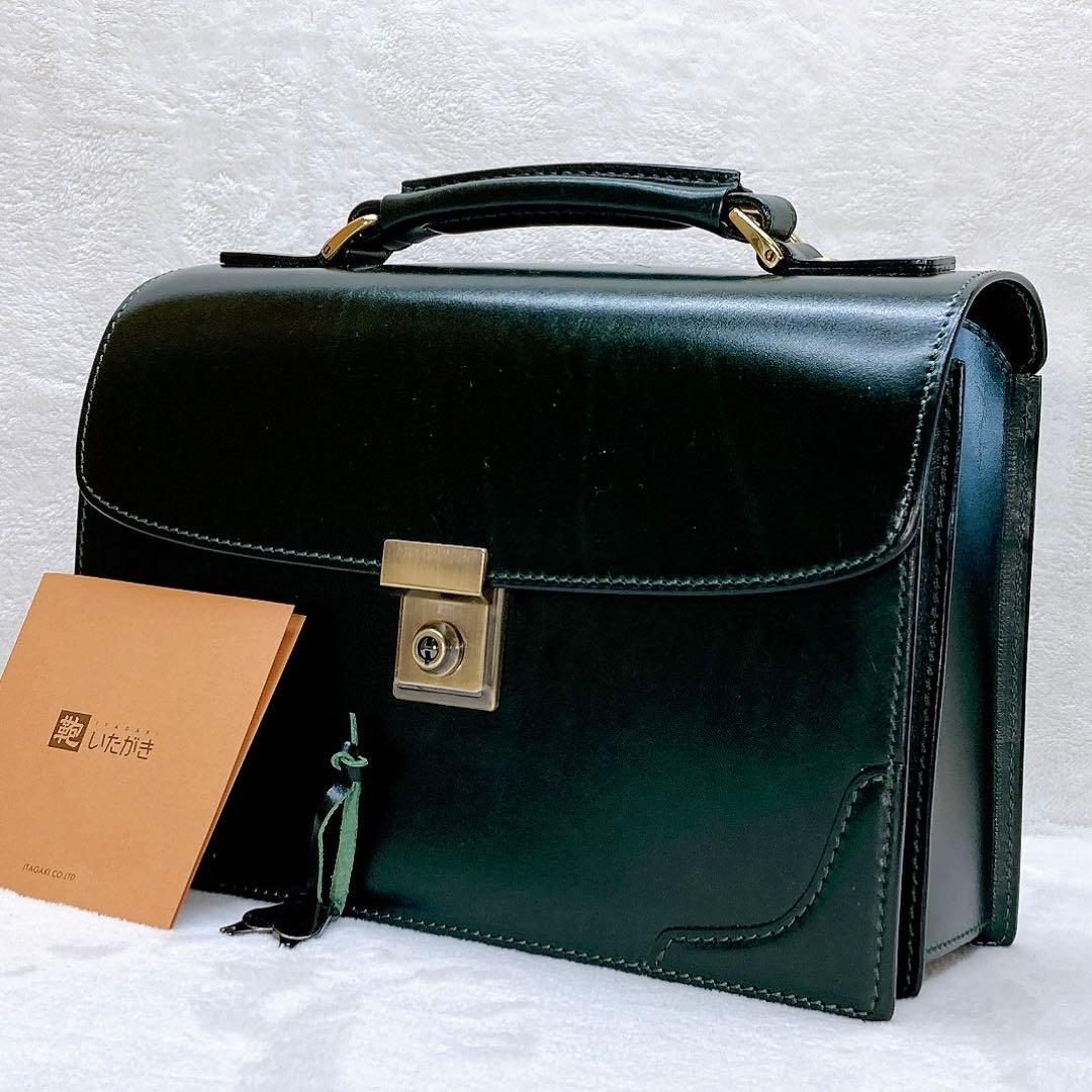 ✨極美品✨ 鞄いたがき セカンドバッグ ダレス ブラスコット ダークグリーン