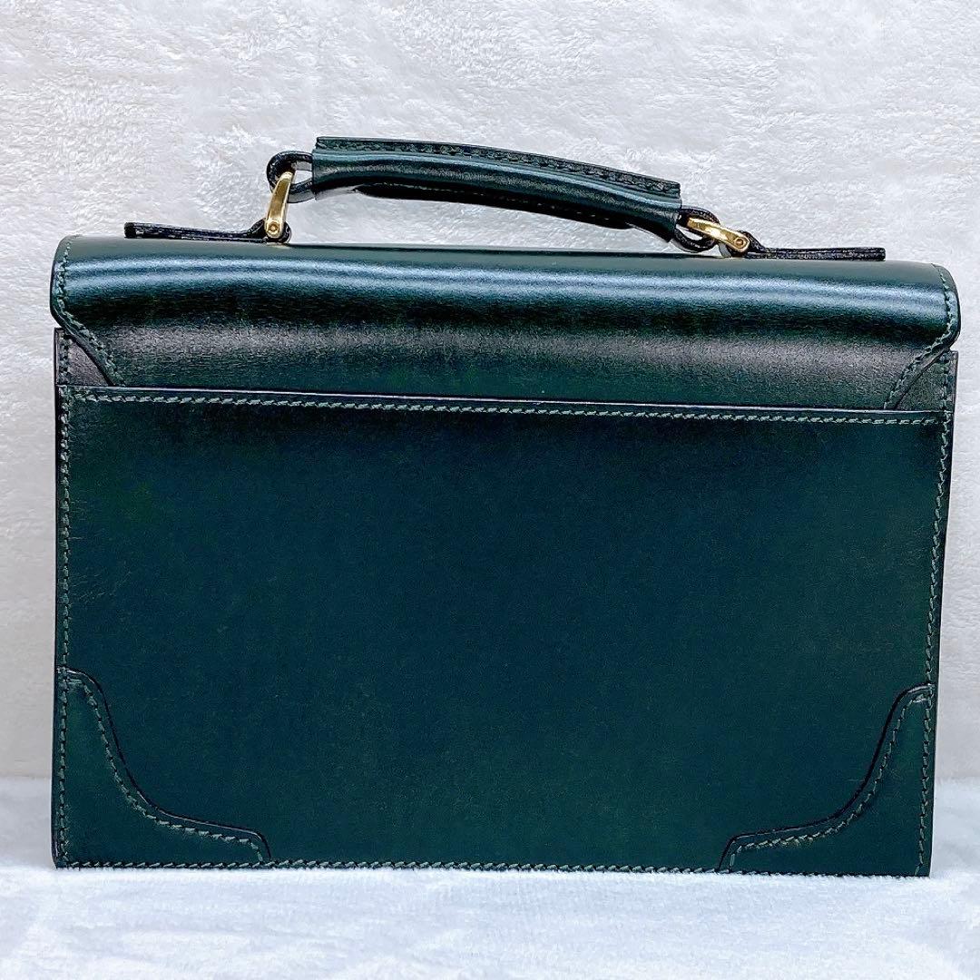 ✨極美品✨ 鞄いたがき セカンドバッグ ダレス ブラスコット ダークグリーン