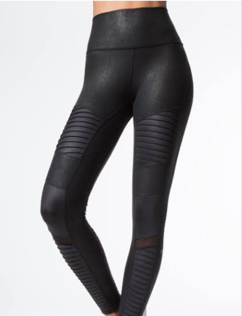 c*7様 XS / alo yoga レザーブラック モノレギンス