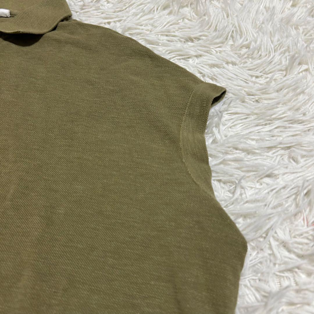 良品✨45R ジンバカノコの33色馬ポロ R刺繍 ゆったり ポロシャツ カーキ