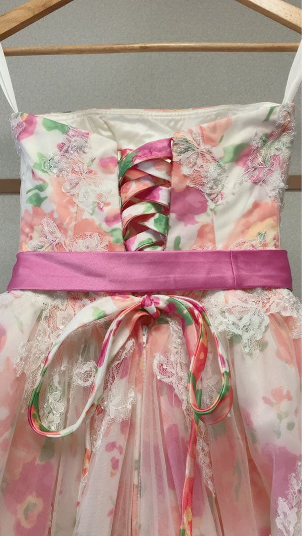 【引越しの為値下げ】YNS ウェディングドレス カラードレス 花柄 パニエ付き