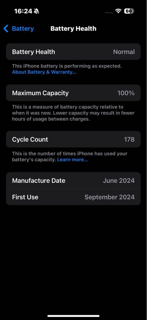 iPhone16 128GB ウルトラマリン SIMフリー バッテリー100%