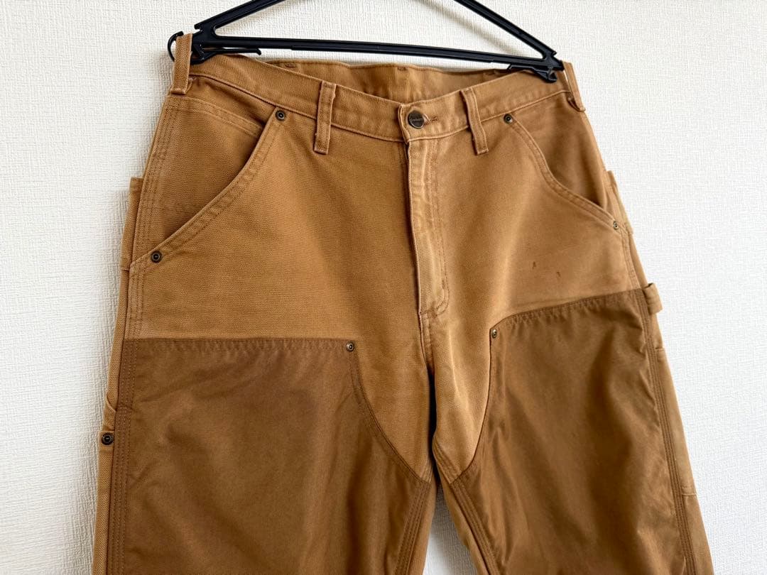 超スペシャル 32X30 W32 カーハート ダブルニー パンツ ブラウン 茶