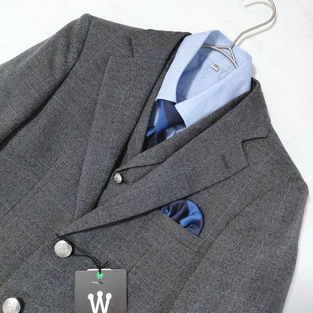 新品✨ワンダーファクトリースーツ6点セット ベスト 銀ボタン グレー 150